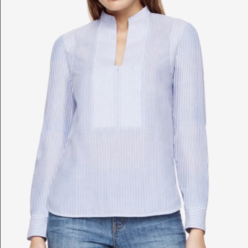 BCBG Jola long sleeved blouse blue S block